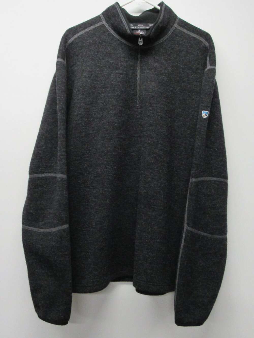 KÜHL ThermoKore Thor 1/4 Zip Sweater Jacket Men's XXL Gray Pullover Wool 3082